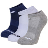Babolat Invisible Socks - 3 pairs (White/Grey/Blue)