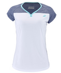 Babolat Women's Play Cap Sleeve Top - White/Grey