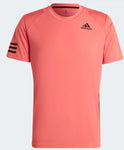 adidas Club 3 Stripe Men's Tee - Red