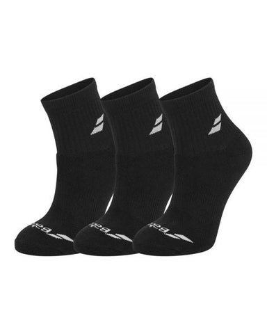 Babolat Quarter Socks - 3 pairs (Black)